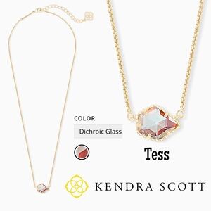 Kendra Scott Tess Gold Pendant 15” Necklace in Dichroic Glass - NWT
